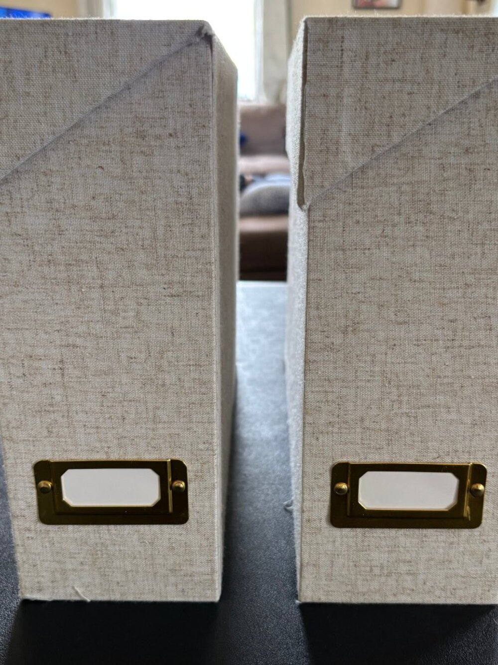 Set of 2 UBrands Linen Flip Top File Boxes | Decorative Office & Paper Storage